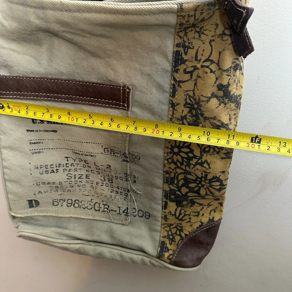 Chloe & Lex military like crossbody tote